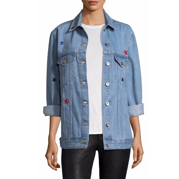 Etre Cecile The Real Live Bunch Oversize Denim Jacket in Light Blue Size M - Picture 2 of 4